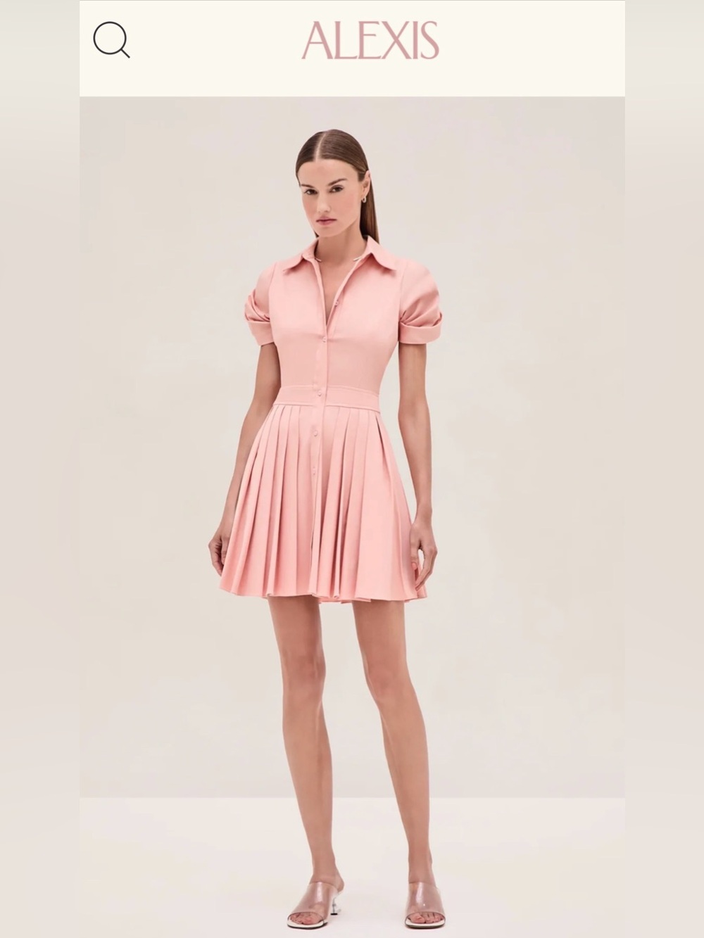Alexis April Dress Pleated Mini Dress Pink XS